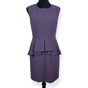 Rush Peplum Dress Womens M Medium Purple Sleeveless Back Zip NWOT